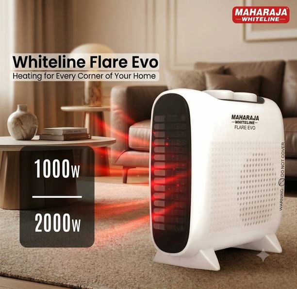MAHARAJA Heat Convector With Dual Heating Elements, 1000W & 2000W Multi-Heat Settings Fan Room Heater