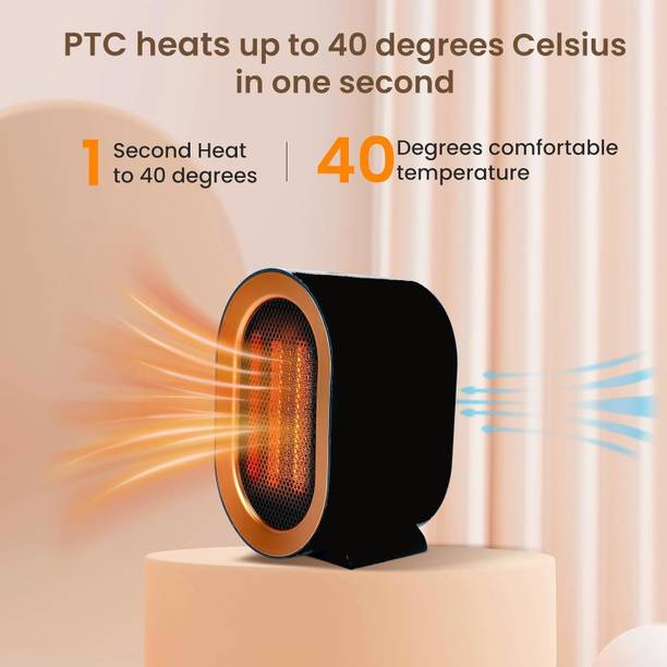 Viraan Black Compact Room Heating Fan Heater Fan Room Heater