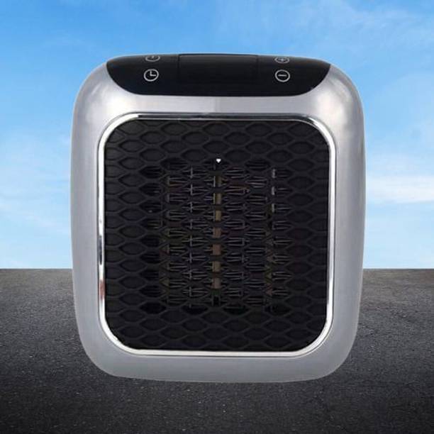 NUVIO Portable Electric Wall space Heater With Adjustable Thermostat and Timer-Grey Fan Room Heater