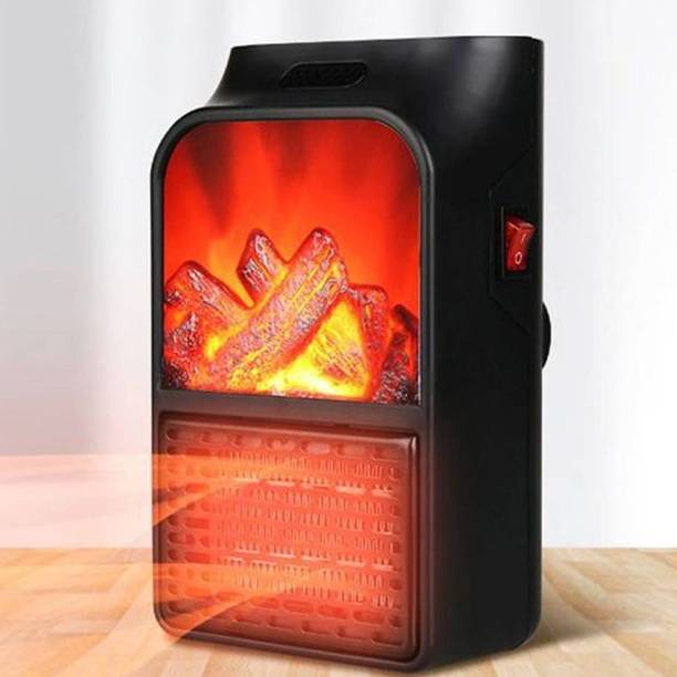 NHOUSE Mini Plug-In Wall Heater with Flame Effect | Fast Heating & Compact Halogen Room Heater