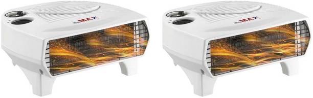 MinMAX 2 Pcs Electric Heater Combo | Effective Air Circulation | Safe & Portable Fan Room Heater