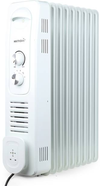 NIKI TASHA OIL FILLED RADIATOR 9 FIN WITH FAN ISI MARK Radiant Room Heater