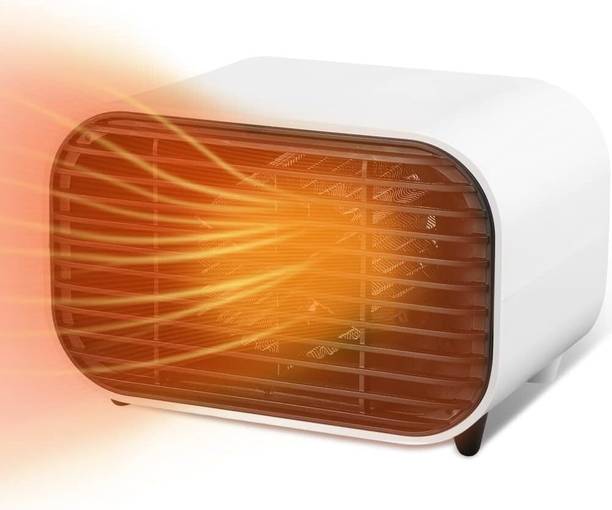 Xydrozen 600w Personal Mini Desktop Square Sweep Electric Room Fan Dryer Blower-White Standard Fan Room Heater