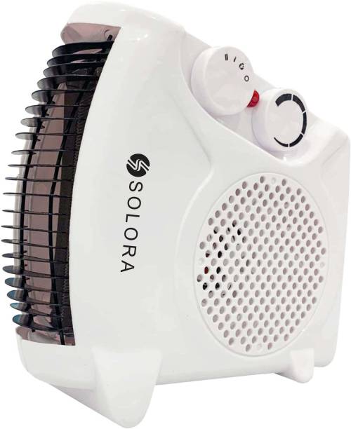 Solora Ignite Fan Heater 1000W/2000W, White/Black (100% Copper Wire) with ABS Body Fan Room Heater