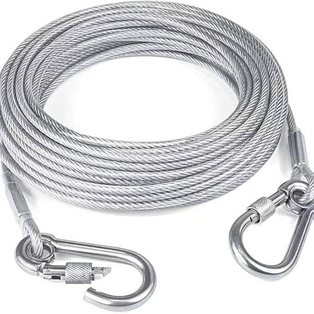 Tortoise zone Heavy Duty Stainless Steel Clothesline with Locking | Rust Resistant Silver