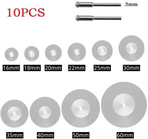 KAVYA TOOLS POWER 10pcs Mini Diamond Cutting Disc Circular Saw Blade With 3mm Shank Mandrel Rotary Rotary Bit Set