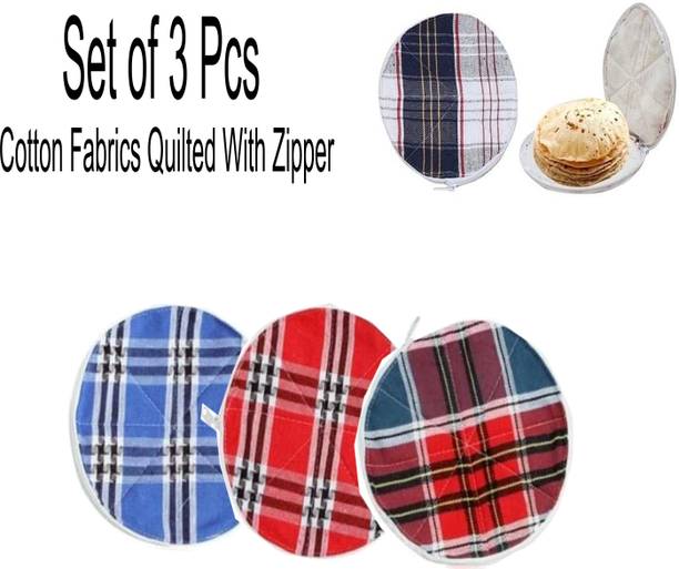 Flipkart SmartBuy Round Zipper Chapati cover Checkered Roti Round Disk Cover