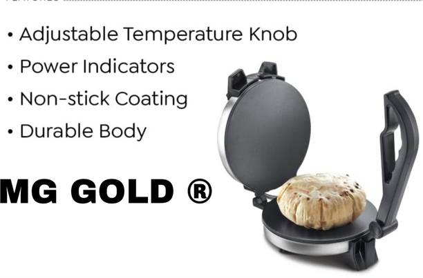 MG GOLD ®Chapati/Roti Stainless steel body 1000 Watts free casserole Dough maker WE5 Roti and Khakra Maker