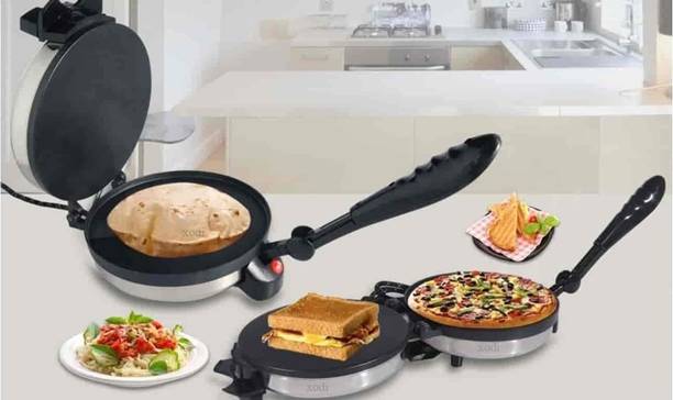 Viyasha Chapati/Roti/Khakhra/Pizza Maker 900 WATTS Shock Proof Stainless Steel A14 Roti and Khakra Maker