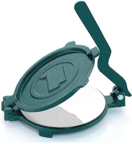GLOWLIX 6.5 in Iron Puri Maker Roti & Pathiri Dough Press Machine with Stainless Steel2 Roti and Khakra Maker