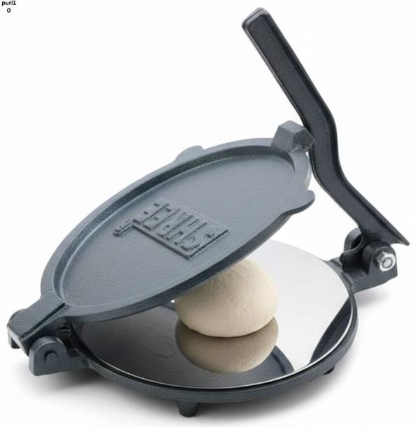GLOWLIX 6.5 in Iron Puri Maker Roti & Pathiri Dough Press Machine with Stainless Steel10 Roti and Khakra Maker
