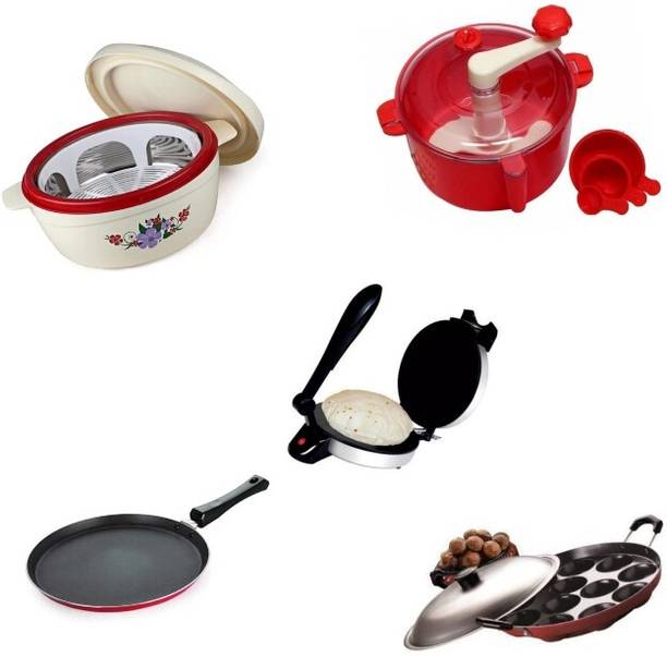 Viyasha Combo you Casserole Dosa Tawa Idli Maker Atta Non Stick Electric Roti and Khakra Maker