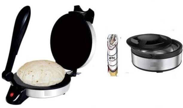 OTC Steel Casserole Free Roti Napkin & Non Stick Electric Roti and Khakra Maker