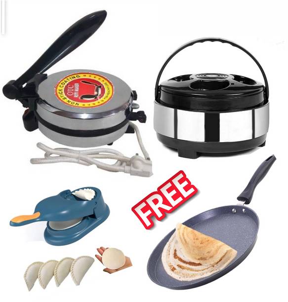 OTC Free Dosa Tawa In this Combo Pack With Non Stick Electric AT-210 Roti and Khakra Maker