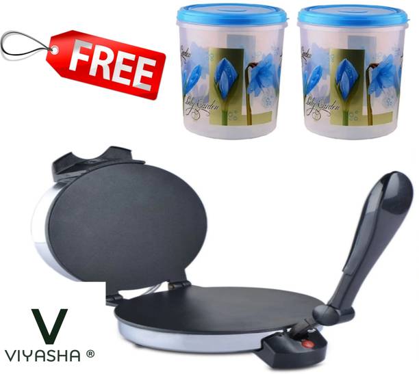 Viyasha ®Indian Chapati Roti/Maker Free 2pcs container Roti and Khakra Maker