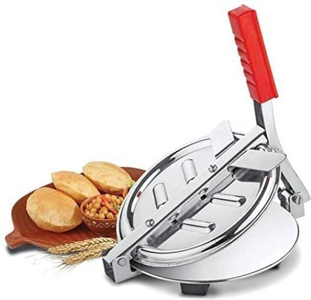 melvora Cold Steel Puri Press Chapati Maker Manual Dough Press