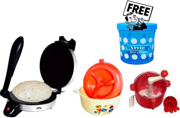 OTC Combo Of Free Container|| Electric Roti Maker || Dough Maker||Casserole||HR-1 Roti and Khakra Maker