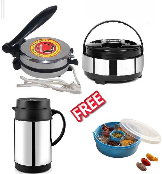 OTC Free Dosa Tawa In this Combo Pack With Non Stick Electric AT-210 Roti and Khakra Maker