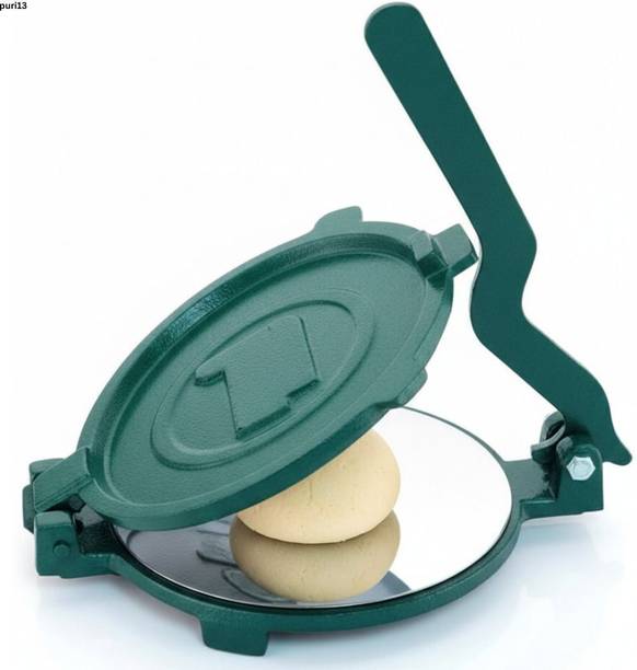 BAPASITARAM 6.5 in Iron Puri Maker Roti & Pathiri Dough Press Machine with Stainless Steel13 Roti and Khakra Maker
