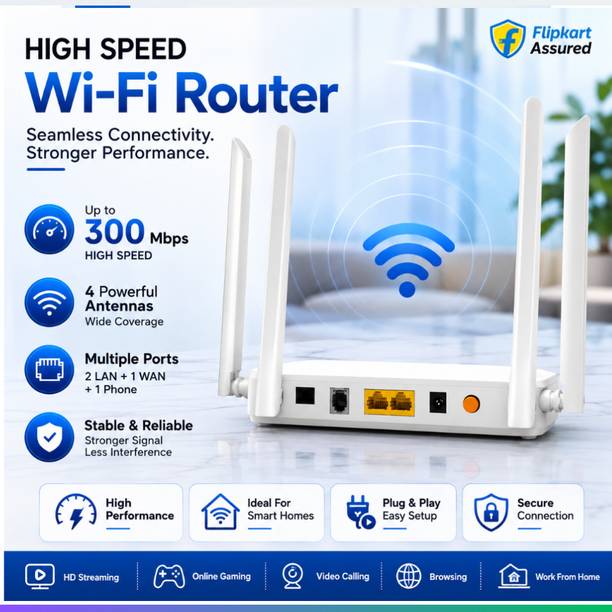 Syrotech WiFi Xpon ONT – S-XPON-2010-WDNTA 133 Wireless Router 2.4 GHz, 5 GHz 1200 Mbps Wifi Speed Quad Band External Antenna Ethernet (Cable Broadband)