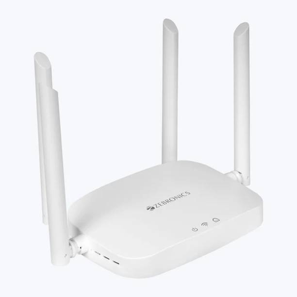 ZEBRONICS ZEB-NETWIZ300A ,Easy to Setup ,Network Security , Low latency Wireless Router WiFi Range Extender 2.4 GHz 300 Mbps Wifi Speed Quad Band External Antenna Both (Ethernet and ADSL)