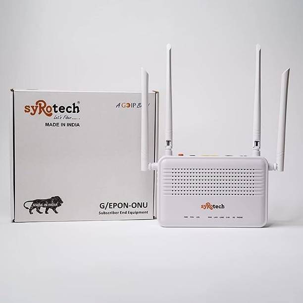 RASI INFOTECH SY GPON 2010 WADONT Dual Band XPON ONT Router 5 GHz, 2.4 GHz 1200 Mbps Wifi Speed Dual Band External Antenna Ethernet (Cable Broadband), Both (Ethernet and ADSL), ADSL (Telephone)