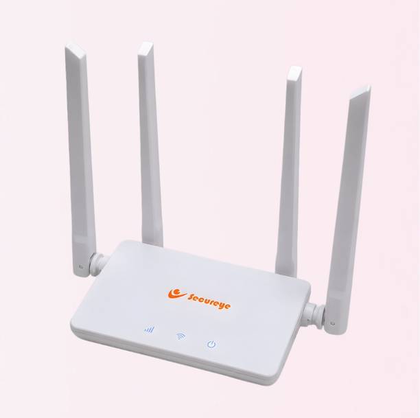 SECUREYE N300 4G LTE/-Rout.WH36 Router 2.4 GHz 300 Mbps Wifi Speed Single Band External Antenna MiFi (Sim Based)