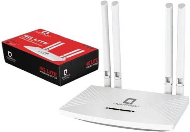 Quantron QWR-4G01, 4G/5G SIM COMPATIBLE WIRLESS ROUTER 300MBPS Router 2.4 GHz 300 Mbps Wifi Speed Dual Band Internal & External Antenna Both (Ethernet and ADSL)