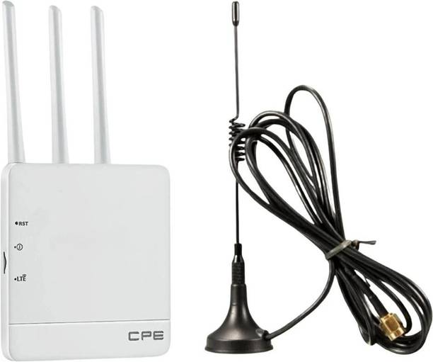 Telehatch 4G SIM LTE Wi-Fi Router with extension antenna 4G Router 2.4 GHz 300 Mbps Wifi Speed Tri Band Internal & External Antenna Ethernet (Cable Broadband), MiFi (Sim Based), Both (Ethernet and ADSL)