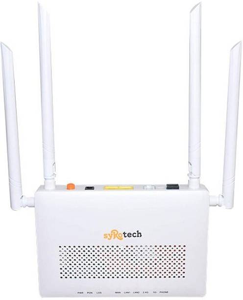 Syrotech SY-GPON-1110 WDAONT Router 2.4 GHz, 5 GHz 1200 Mbps Wifi Speed Dual Band Internal Antenna Ethernet (Cable Broadband)