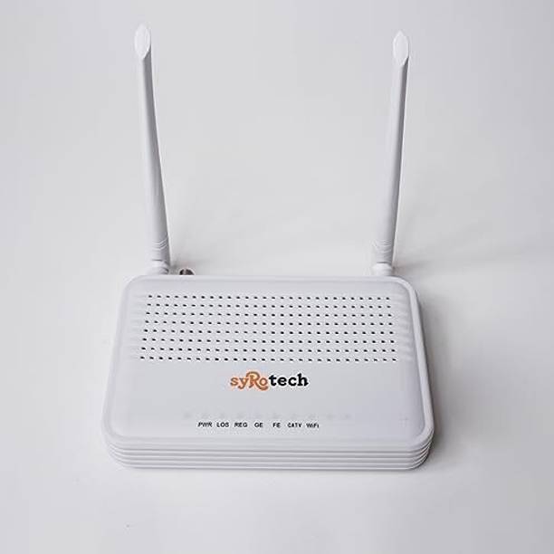 Syrotech SY-GPON-1100-WDONT 1GE+1FE Single Band ONT WiFi Router Wireless Router 2.4 GHz 300 Mbps Wifi Speed Single Band External Antenna NA