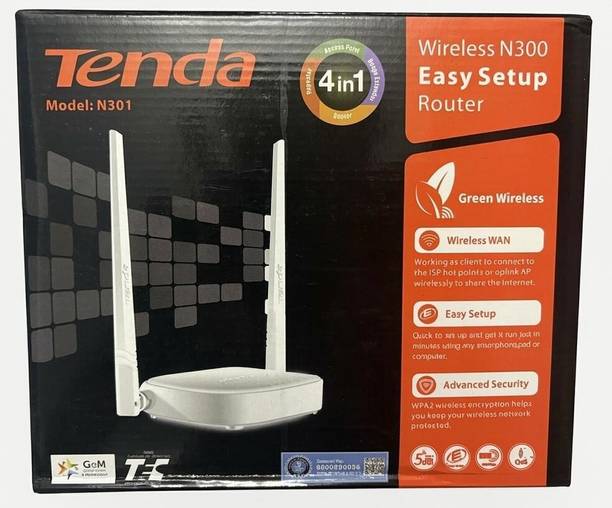 Tendra N301 Wireless Router 2.1 GHz 300 Mbps Wifi Speed NA NA