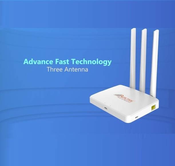Realtime W8+ 4G Sim Based Office Router with Free Adapter + USB Cable + Lan Cable 4G Router 2.4 GHz 100 Mbps Wifi Speed Single Band External Antenna MiFi (Sim Based)