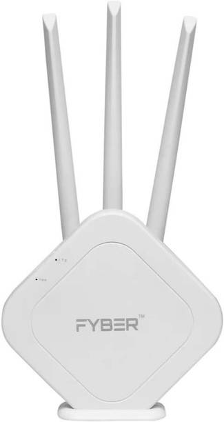 FYBER Wi-Fi-6 4G Sim Router with 300Mbps Speed, Connect 10+ Devices 3 Antenna. 4G Router 2.4 GHz 300 Mbps Wifi Speed Single Band Internal Antenna MiFi (Sim Based)