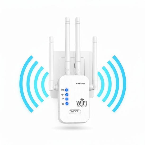 GameSir WiFi Extender Up to 300Mbps WiFi Repeater WiFi Range Extender 2.4 GHz 300 Mbps Wifi Speed Dual Band External Antenna Ethernet (Cable Broadband)
