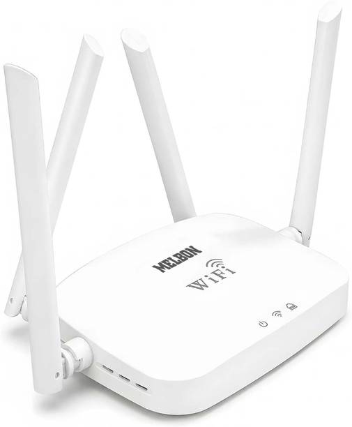Melbon Smart. Wireless WiFi Router with 4 External Antennas, 4 LAN Ports & AP Repeater Wireless Router 2.4 GHz 300 Mbps Wifi Speed Single Band External Antenna Ethernet (Cable Broadband)