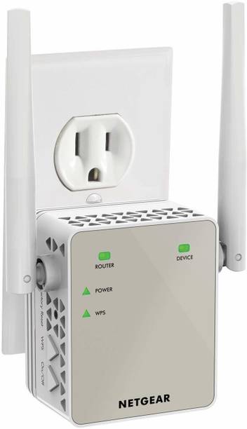 NETGEAR AC1200 Dual Band WiFi Range Extender with LAN port-EX6120-100PES 1200 Mbps WiFi Range Extender  (White, Dual Band)