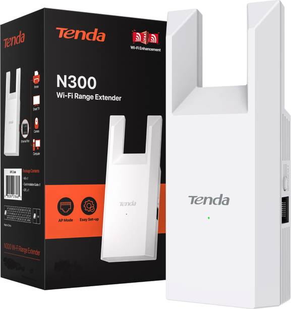 TENDA A10 Signal Booster WiFi Range Extender 2.4 GHz 300 Mbps Wifi Speed Single Band External Antenna Access Point Mode