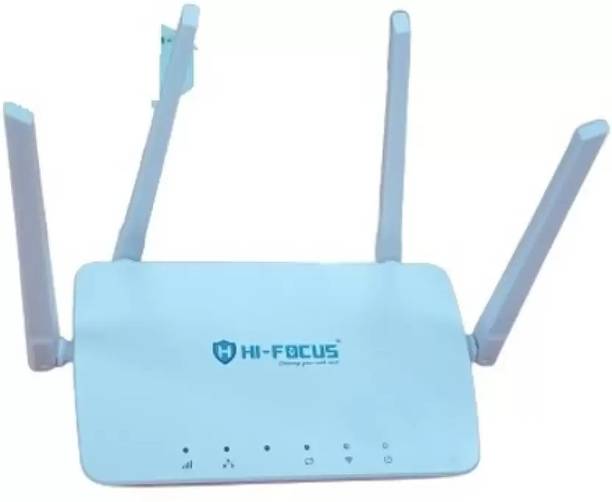 HI-FOCUS R1104T-4G WIFI ROUTER SUPPORT ALL NETWORK 4G/3G/2G SIMCARDS WITH 4 ANTENAAS 4G Router 2.4 GHz 150 Mbps Wifi Speed Dual Band Internal & External Antenna MiFi (Sim Based)