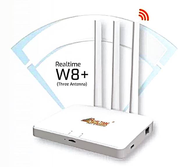 Realtime W8+ 5G SIM Router 2.4 GHz 100 Mbps Wifi Speed Single Band Internal & External Antenna MiFi (Sim Based)