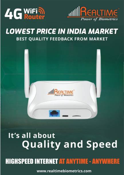 Realtime Router 4G/5G 4G Router 2.4 GHz 100 Mbps Wifi Speed Single Band Internal & External Antenna MiFi (Sim Based)