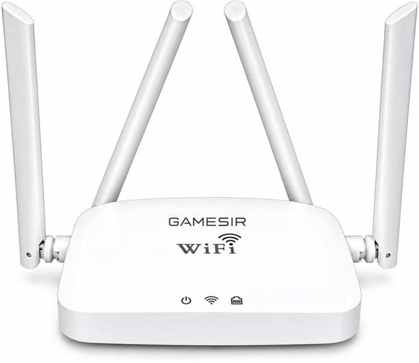 GameSir Smart. Wireless WiFi Router with 4 External Antennas, 4 LAN Ports & AP Repeater Wireless Router 2.4 GHz 300 Mbps Wifi Speed Single Band External Antenna Ethernet (Cable Broadband)