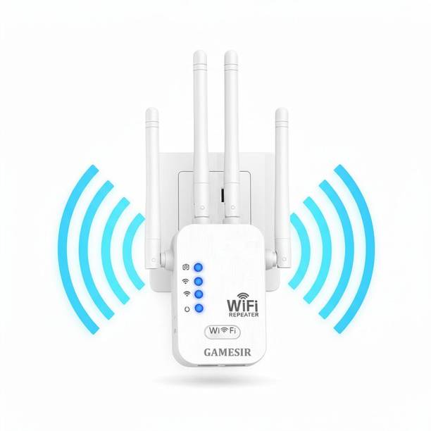 GameSir Wi-Fi Extender Up to 300Mbps WiFi Repeaters WiFi Range Extender 2.4 GHz 300 Mbps Wifi Speed Dual Band External Antenna Ethernet (Cable Broadband)