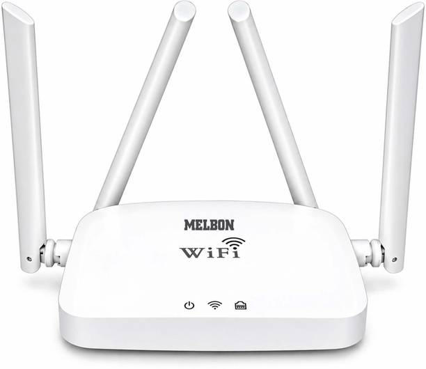 Melbon Smart Wireless. WiFi Router with 4 External Antennas, 4 LAN Ports & AP Repeater Wireless Router 2.4 GHz 300 Mbps Wifi Speed Single Band External Antenna Ethernet (Cable Broadband)