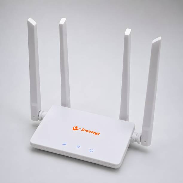 SECUREYE N300 4G LTE Router 2.4 GHz 300 Mbps Wifi Speed Single Band External Antenna MiFi (Sim Based)