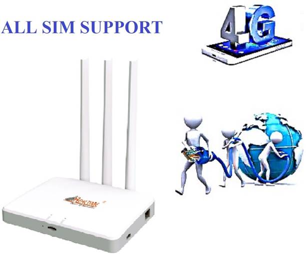 Realtime W8+ 5G Home Router with Free Adapter + USB Cable + Lan Cable Router 2.4 GHz 100 Mbps Wifi Speed Single Band External Antenna MiFi (Sim Based)