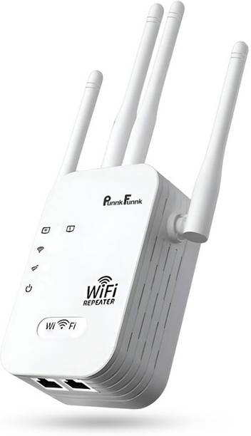 PunnkFunnk | Wifi Signal Booster | WiFi Range Extender 2.4 GHz, 5 GHz 150 Mbps Wifi Speed Dual Band External Antenna Access Point Mode, Ethernet (Cable Broadband)