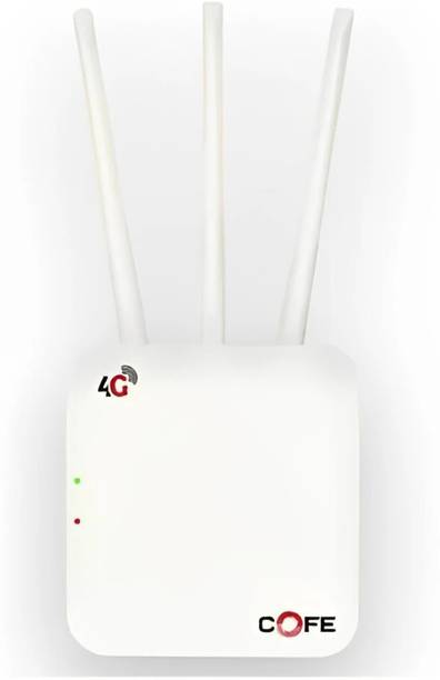 COFE CF-4G 903 Wi-Fi 6 Reliable Single-Band Wi-Fi for Home/Office 180 Mtr Range 4G Router 2.4 GHz 300 Mbps Wifi Speed Single Band External Antenna MiFi (Sim Based)