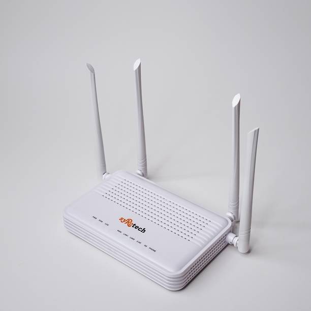 Syrotech SY-2010 XPON-1200mbps Wireless Router 2.4 GHz, 5 GHz 1200 Mbps Wifi Speed Dual Band External Antenna Ethernet (Cable Broadband)