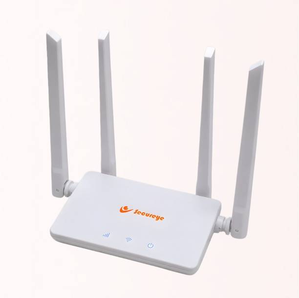 SECUREYE N300 4G LTE/-Rout.WH26 Router 2.4 GHz 300 Mbps Wifi Speed Single Band External Antenna MiFi (Sim Based)